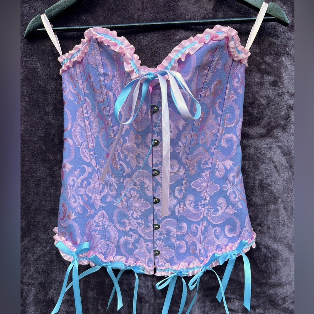 Pearlized Blue & Pink corset Size Medium